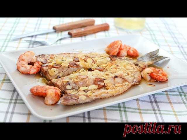 Baked Sea Bass with Prawns & Almonds - Easy Oven-Roasted Sea Bass Recipe Learn how to make baked sea bass with garlic, prawns and almonds. This roasted fish recipe is quick and easy to make, looks great and tastes fantastic!

▼ INGREDIENTS LIST:

- (ingredients for 2 persons) -

- 2 sea bass, gutted and cleaned
- 2 cloves of g