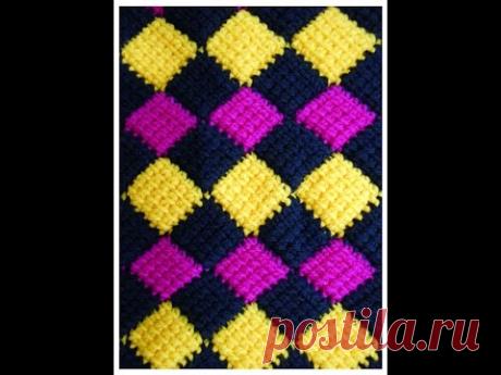 Crochet Entrelac Stitch Blanket