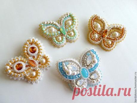 Купить Броши "Бабочка" разные - разноцветный, бабочка ручной работы, бабочка для жениха, брошь бабочка