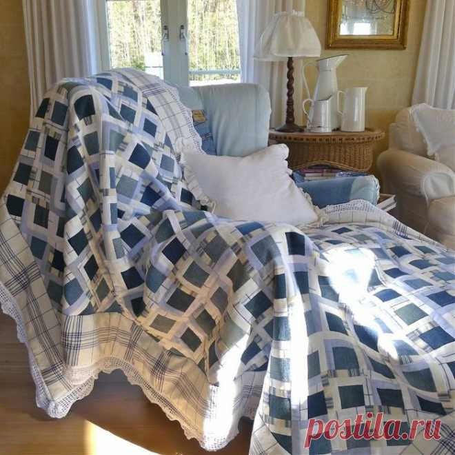 Покрывало из старых джинсов — DIYIdeas