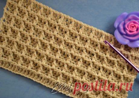 Вафельный узор • Вязание крючком от Елены Кожухарь