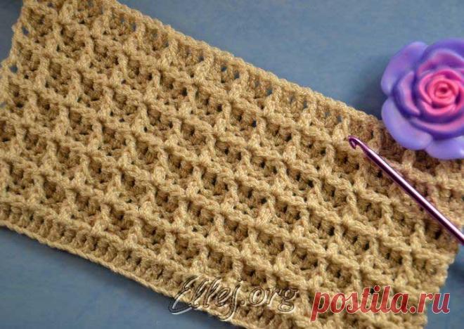 Вафельный узор • Вязание крючком от Елены Кожухарь