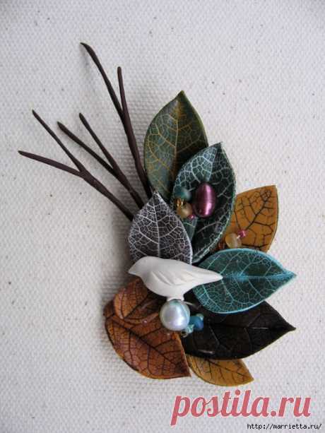 Осенние листья из полимерной глины.
