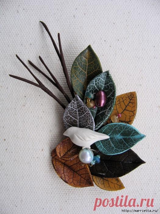 Осенние листья из полимерной глины.