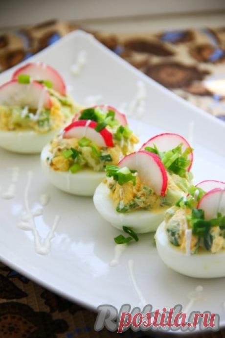 Яйца, фаршированные колбасой - 7 пошаговых фото в рецепте Скоро наступит Светлый праздник Пасхи, а значит в каждом доме будет достаточно большое количество вареных яиц. Поэтому предлагаю приготовить очень вкусную и яркую закуску - яйца, фаршированные колбасой, зеленым луком и свежим огурцом. Начинка для фарширования яиц - достаточно простая, а блюдо не ...