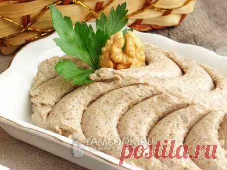 Паштет из шампиньонов с грецкими орехами — рецепт с фото