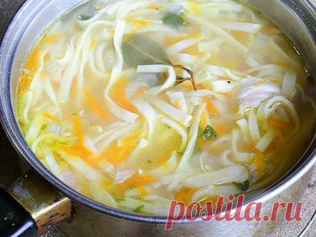 Домашняя лапша с курицей, как у мамы