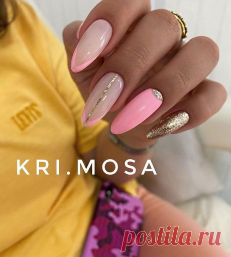 Розовый френч с глиттером