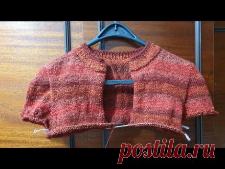 Кофта Эверест, вязание от горловины и плеча, не реглан, не погон, 3 часть