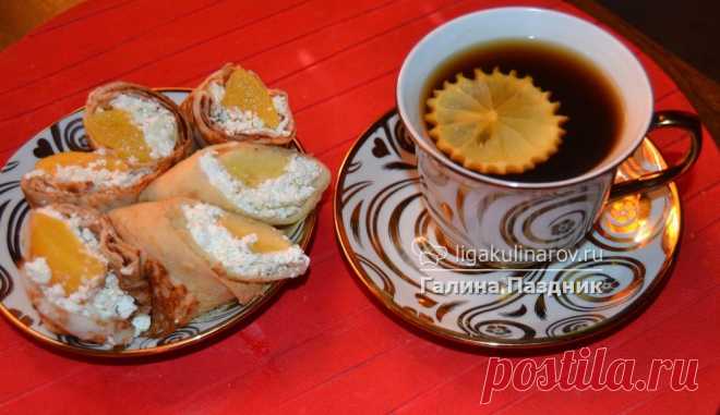 Блинчики крахмальные с начинкой, рецепт пошаговый от Лиги Кулинаров. Рецепт блинчиков крахмальных с начинкой с