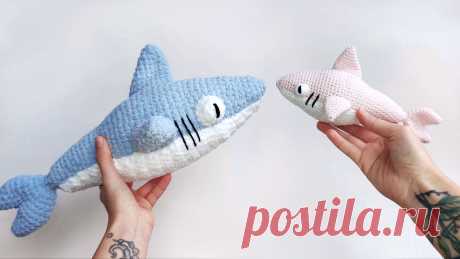 PDF Акува крючком. FREE crochet pattern; Аmigurumi toy patterns. Амигуруми схемы и описания на русском. Вязаные игрушки и поделки своими руками #amimore - плюшевая акула, хищная рыба, большая акула из плюшевой пряжи.