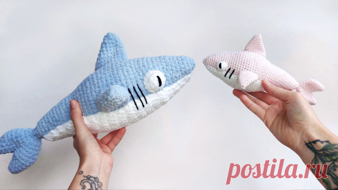 PDF Акува крючком. FREE crochet pattern; Аmigurumi toy patterns. Амигуруми схемы и описания на русском. Вязаные игрушки и поделки своими руками #amimore - плюшевая акула, хищная рыба, большая акула из плюшевой пряжи.
