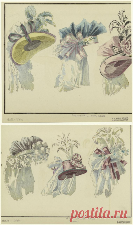 Интересное и забытое - быт и курьезы прошлых эпох. - Шляпки 18-19,начала 20 века, в старой рекламе и журналах