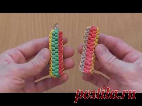 Темляк - брелок, квадратное плетение из 3 полосок