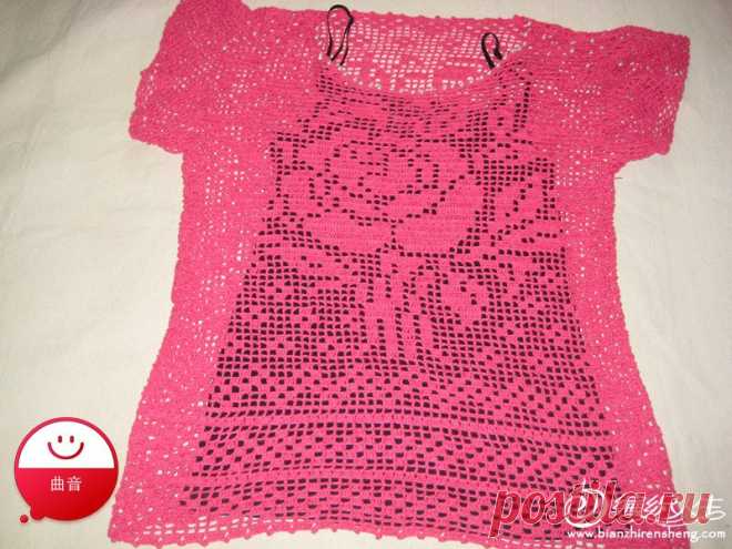 Nerta palaidine su roze. Туника с филейной розой | Вязание для всей семьи