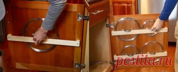 Чудесная и очень простая самоделка для хранения посуды на кухне - Сам себе мастер - медиаплатформа МирТесен