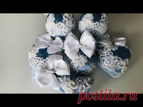 Идеи для нового года 🎄  как украсить елочную игрушку 🎀🎀