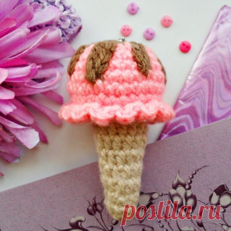 Photo by Вязаные игрушки. Амигуруми. МК on April 25, 2021. May be an image of icecream.