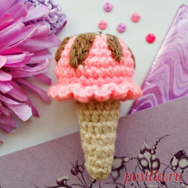 Photo by Вязаные игрушки. Амигуруми. МК on April 25, 2021. May be an image of icecream.