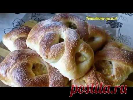 Самые мягкие , нежные булочки с яблочной начинкой !