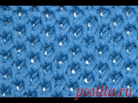 Интересный и очень простой способ вязания узора "соты"