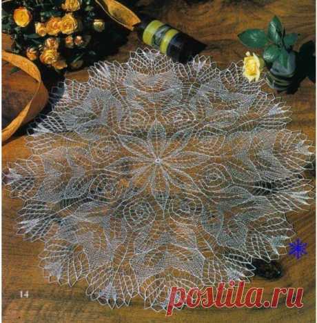 Салфетка спицами