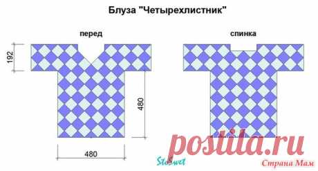 Блуза из квадратных мотивов крючком - Вязание - Страна Мам