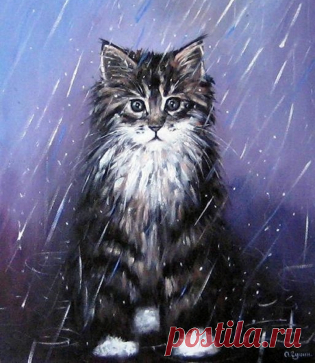 Художник Гунин Александр. Коты и цветы.