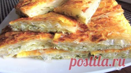 Слоеный пирог из теста Филло с брынзой - Простые рецепты Овкусе.ру