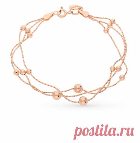 Золото браслет 07623-17*: розовое и красное золото 585 пробы — купить в интернет-магазине SUNLIGHT, фото, артикул 48540