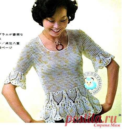 . Жественно и романтично. Летняя кофточка из меланжа. - Все в ажуре... (вязание крючком) - Страна Мам