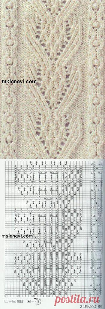 Рельефный узор спицами № 71 | Вяжем с Ланой