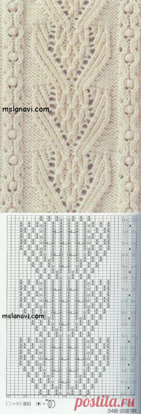 Рельефный узор спицами № 71 | Вяжем с Ланой