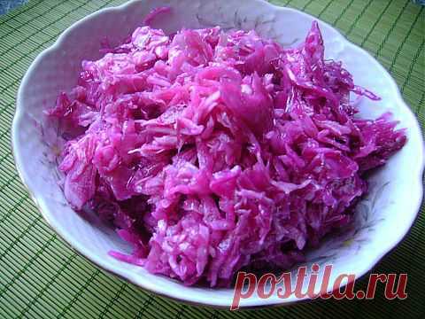 Вкусная маринованная капуста с сырой свеклой | Домашняя кулинария