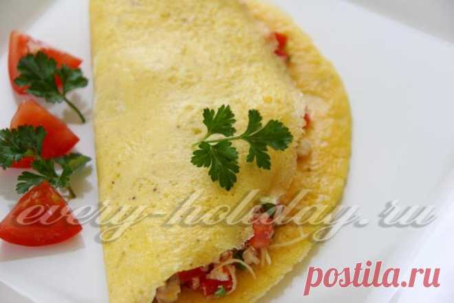 Омлет по французски: рецепт с помидорами сыром и курицей