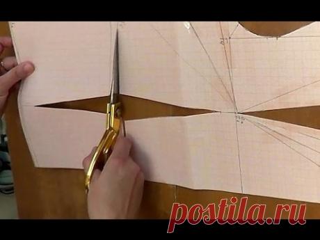 Моделирование лифа. Перенесение нагрудной вытачки на линию талии.