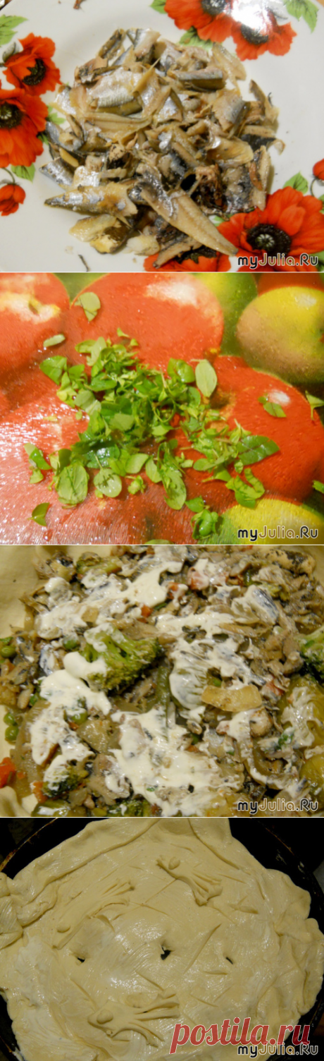 Саузварский рыбный пирог из мойвы