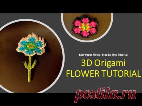 3D Origami  Paper Flower 2  tutorial. Easy &amp; Beautiful Flower step by step Tutorial. - YouTube