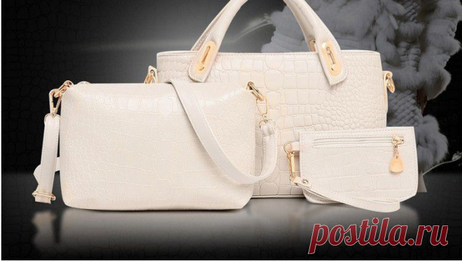 bolsas femininas 2015 new minimalist luxury crocodile pattern fashion women handbag genuine leather bag 3 pieces big bag B135, принадлежащий категории Сумки через плечо и относящийся к Багаж и сумки на сайте AliExpress.com | Alibaba Group