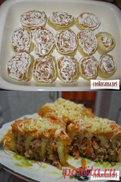 Мясные розочки на кефирно-содовом тесте с интересным соусом / Вареники, пельмени, галушки / Кукорама — вкусные рецепты!