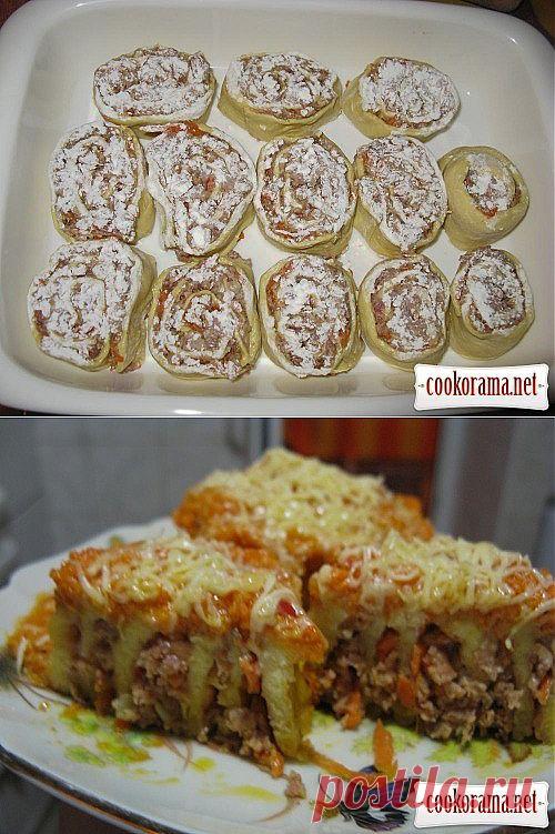 Мясные розочки на кефирно-содовом тесте с интересным соусом / Вареники, пельмени, галушки / Кукорама — вкусные рецепты!