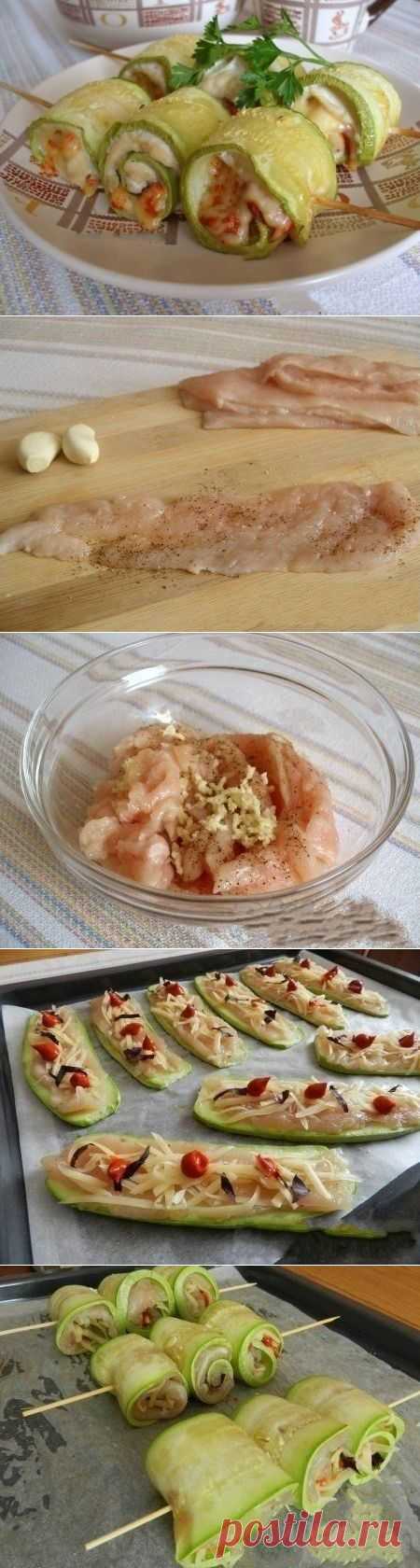 Суперские рулетики из кабачков с куриным мясом | Готовим вместе
