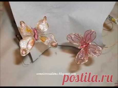 Wire flowers with nail polish