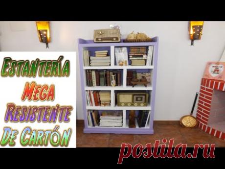 DIY Estantería hecha con Cartón para Libros - TUTORIALES muebles de cartón
