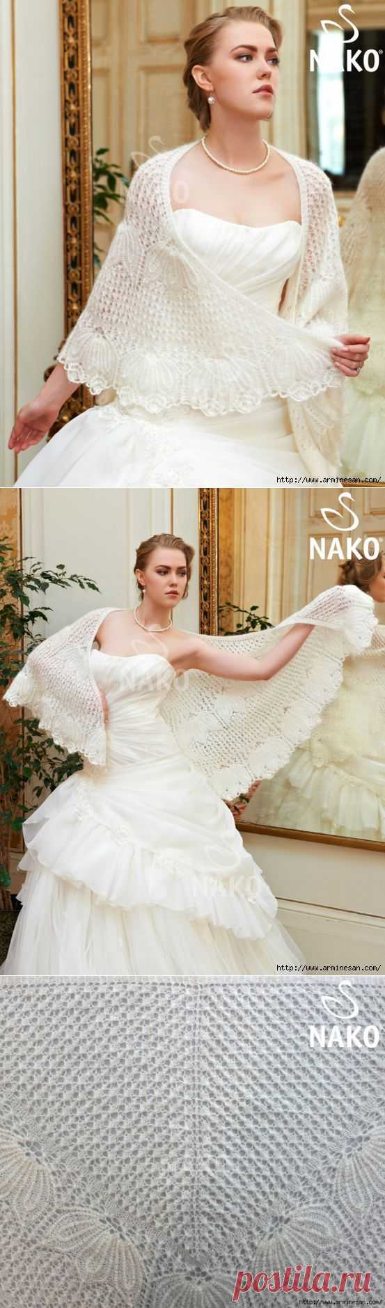 Шикарная шаль Nako "Белый танец"