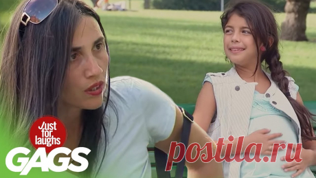 Pregnant Little Girl - Just For Laughs Gags WATCH FULL EPISODES: https://www.facebook.com/jflgagsshow/ A pregnant little girl probably isn't what you would expect to see while walking through the park....