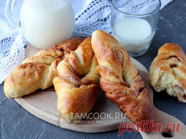 Булочки с корицей на кефире — рецепт с фото Мягкие и очень вкусные булочки с корицей, замешанные на кефире.