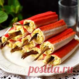 Вкуснятина из крабовых палочек за 10 минут - Пошаговый рецепт с фото |  Закуски Знакомые и привычные продукты, но необычная и оригинальная подача. Такая закуска подойдет, как на семейный ужин, так и на праздничный стол. Будем фарш