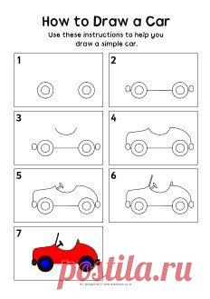 Уроки рисования - машинки.
