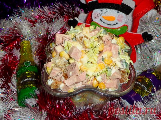 Салат с пекинской капустой, колбасой и сухариками - Кормежка.ру